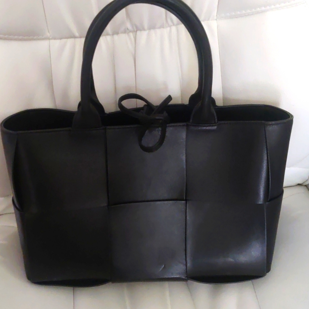 J.McLaughlin Tessare Woven black Leather Handbag